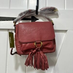 OrYany Burgundy Shoulder Bag NEW Leather Croc Tassel Crossbody Purse Flap